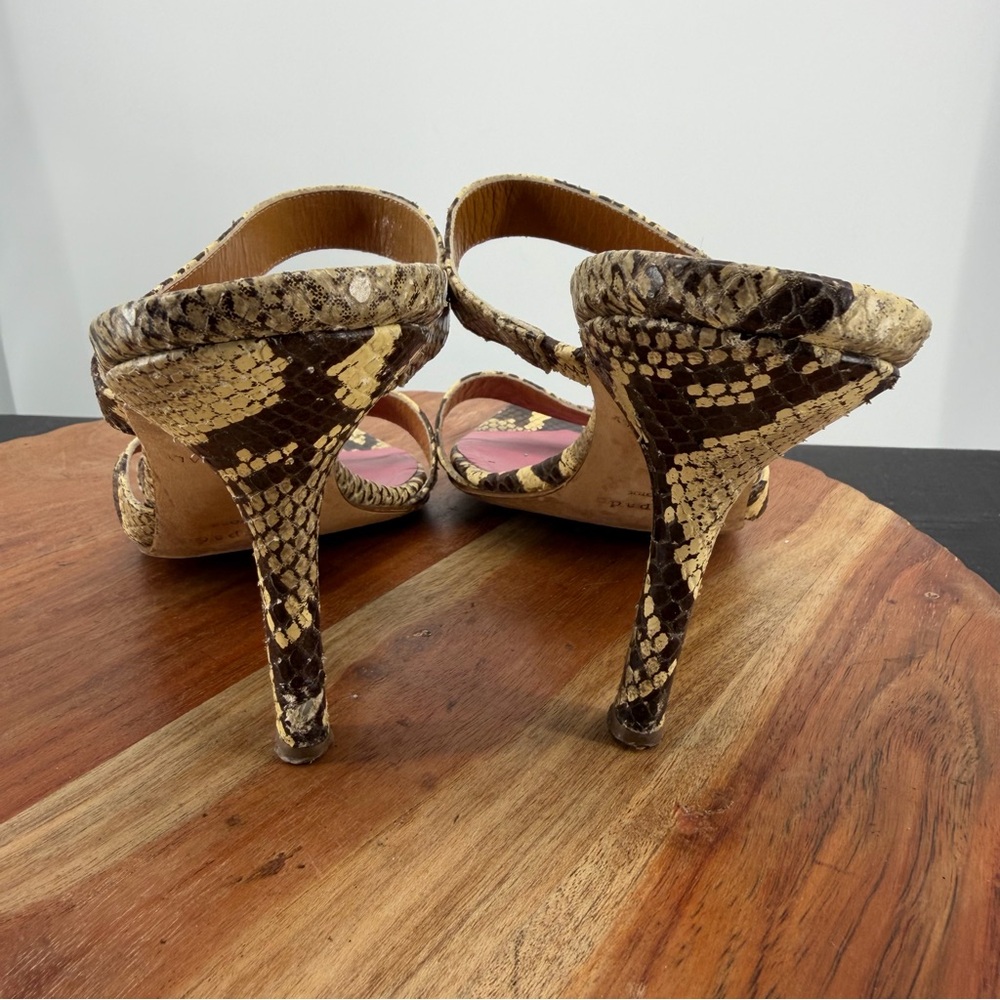 Kate Spade New York python print leather heels unique knotted design 8 vintage - Picture 5 of 10